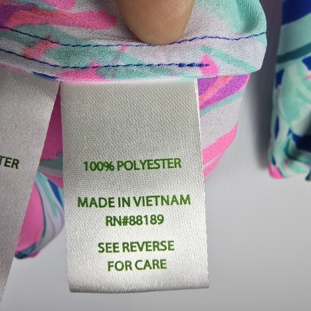 NWOT Lilly Pulitzer Langston Women's Top In Dream A Little Dream Tie Sleeves M - Picture 10 of 12